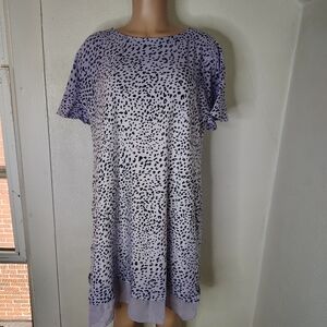 Simply Vera Vera Wang Purple Animal Print Shift Dress Size XL